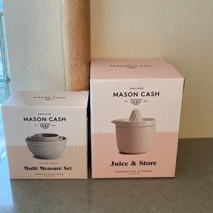 NEW - Measure set, wood rolling pin and juice stone